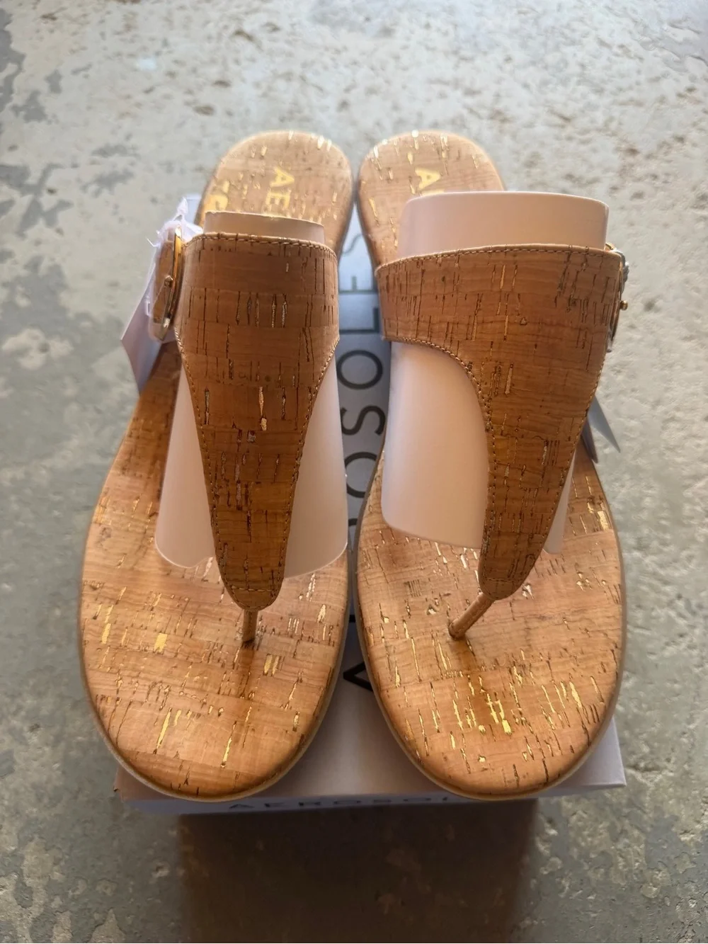 “New” AEROSOLES Natural Cork Slingback Wedge Sandals size12